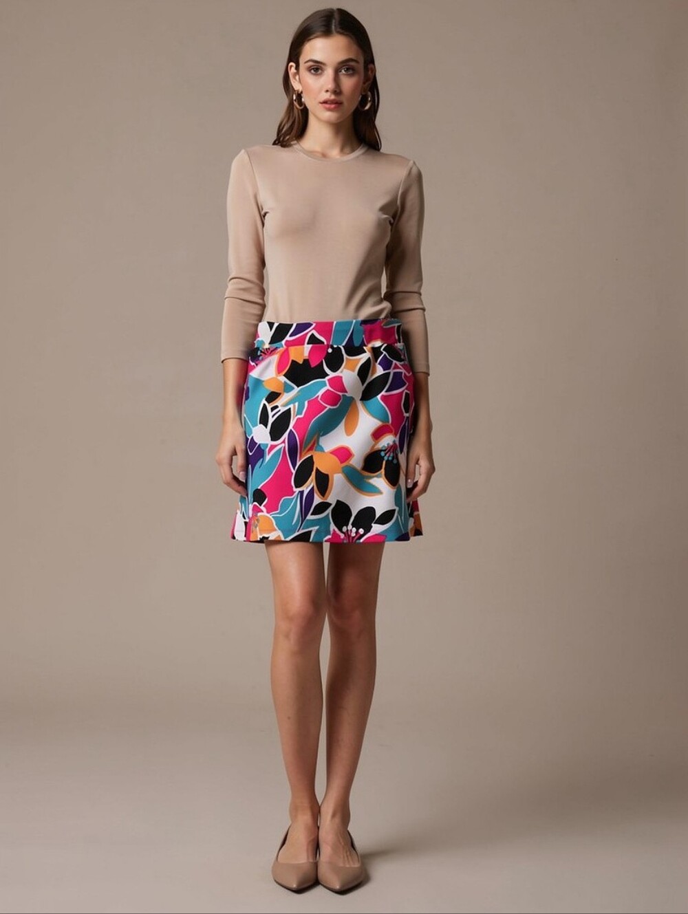 Floral Multicolor A-Line Skort - Women's Skort